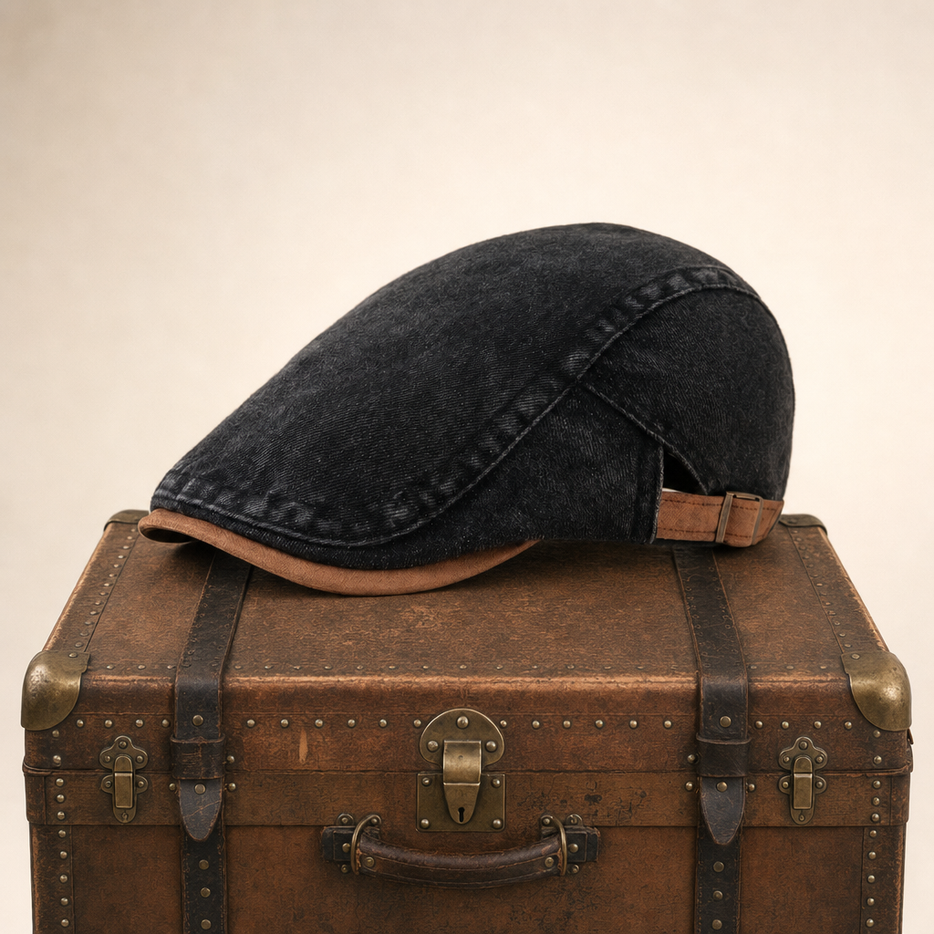 Flat cap in denim — FOWEY