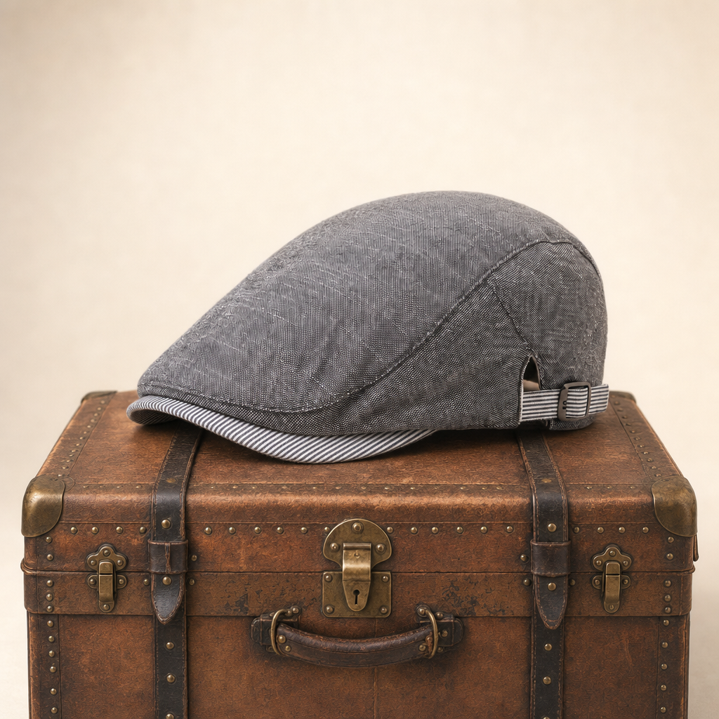 Flat cap in a linen blend — BANCHORY
