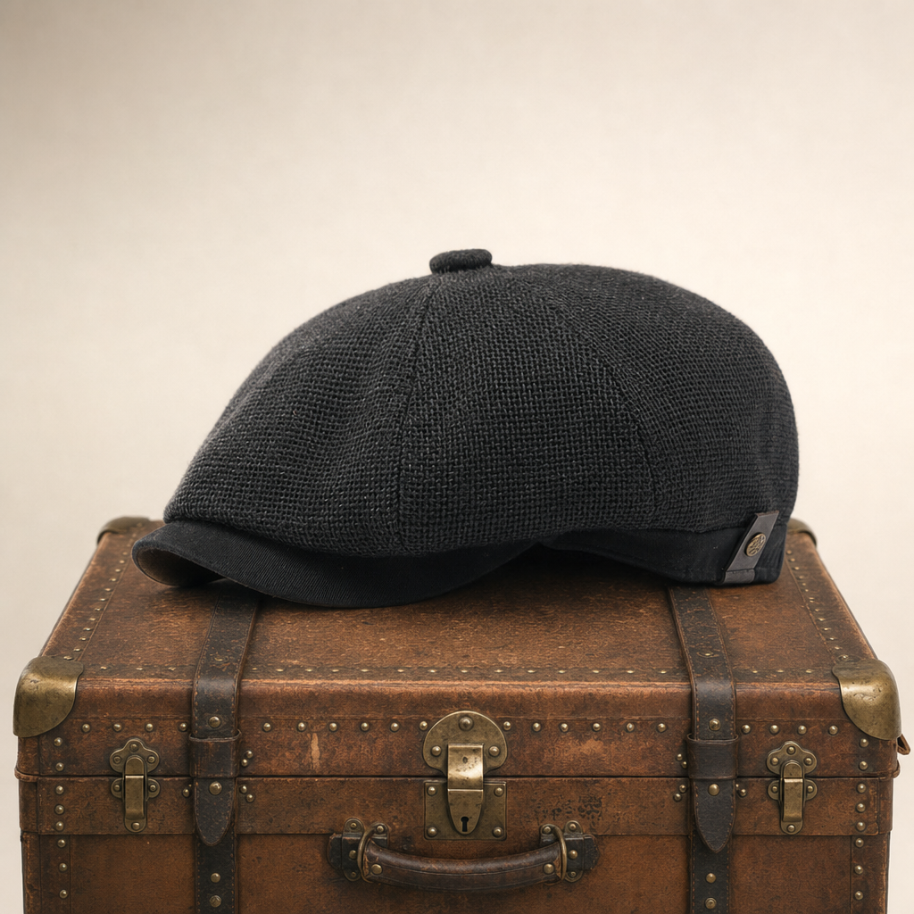 Flat cap in linen — MALMESBURY