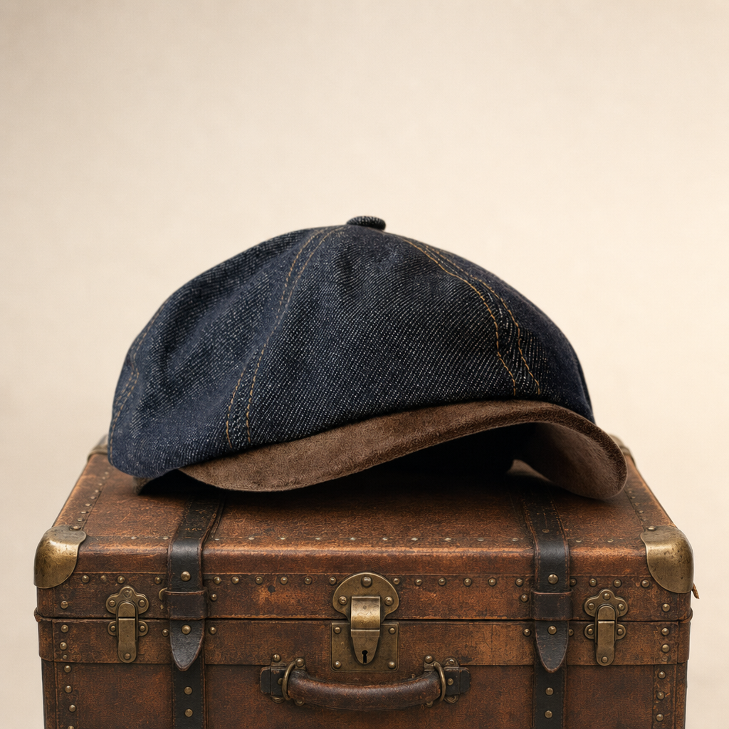 Flat cap in denim — THIRSK