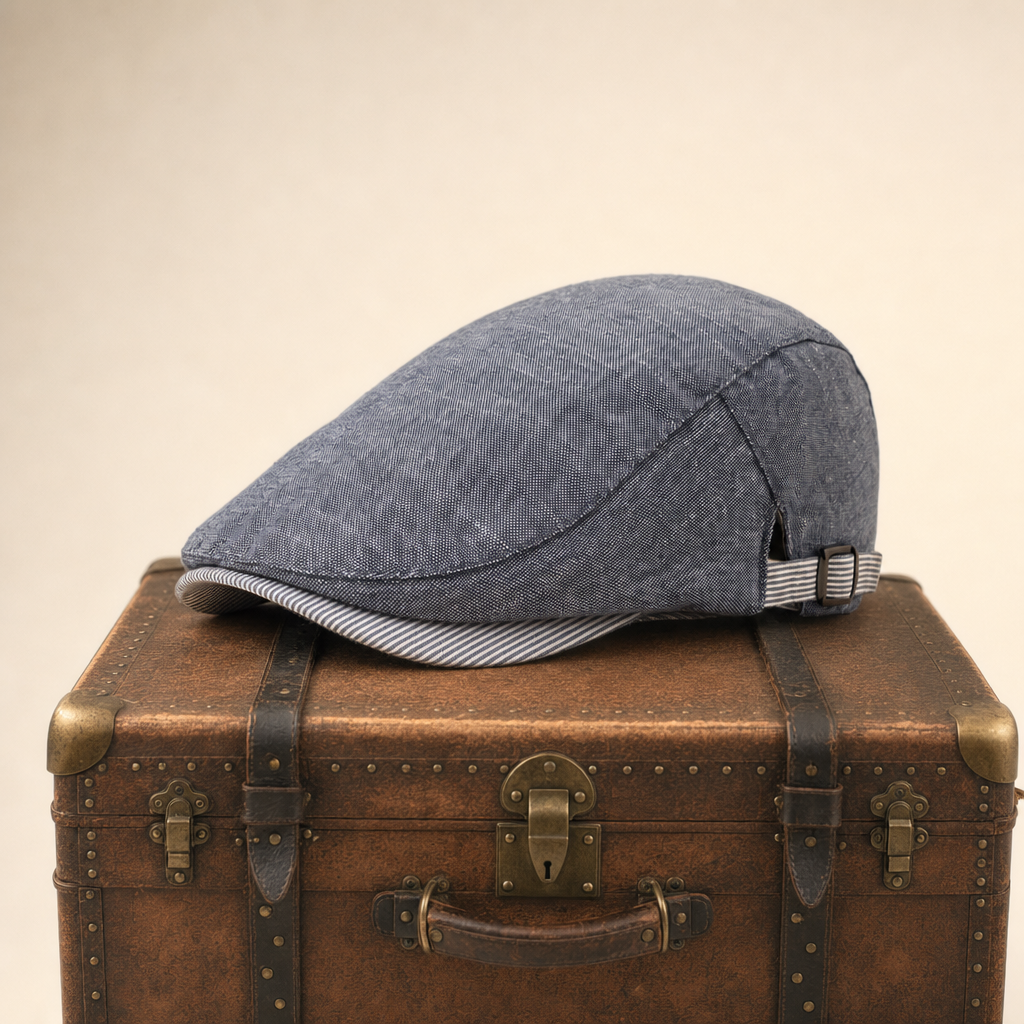 Flat cap in a linen blend — BANCHORY