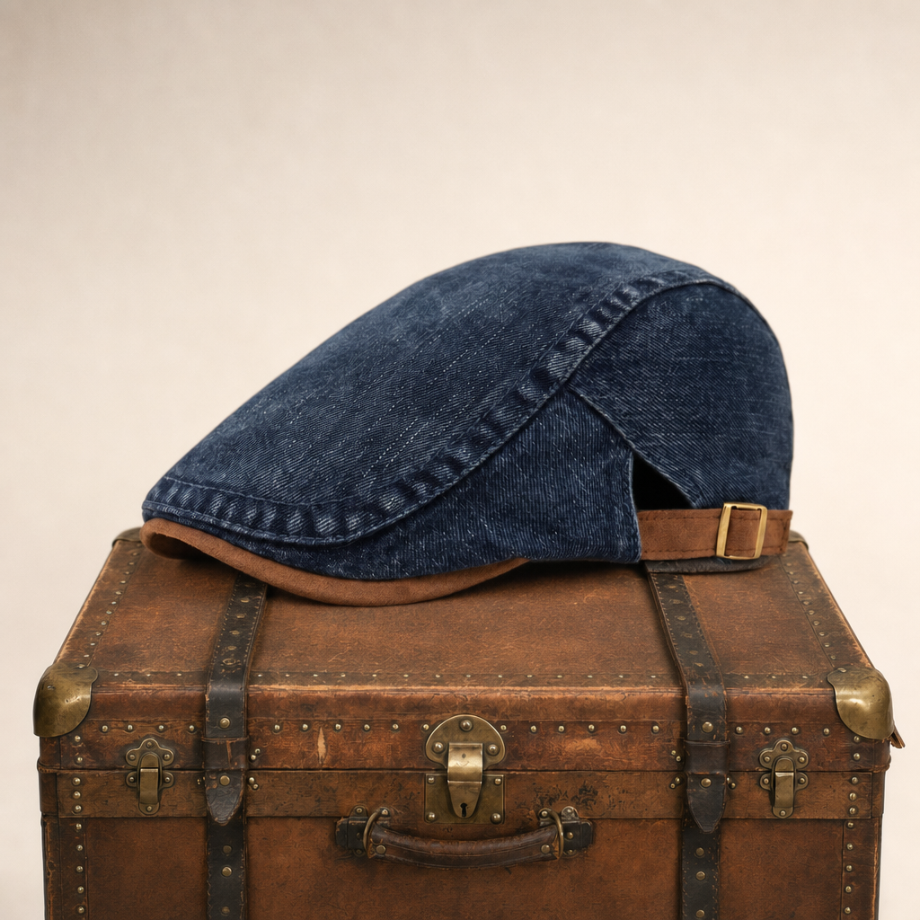 Flat cap in denim — FOWEY