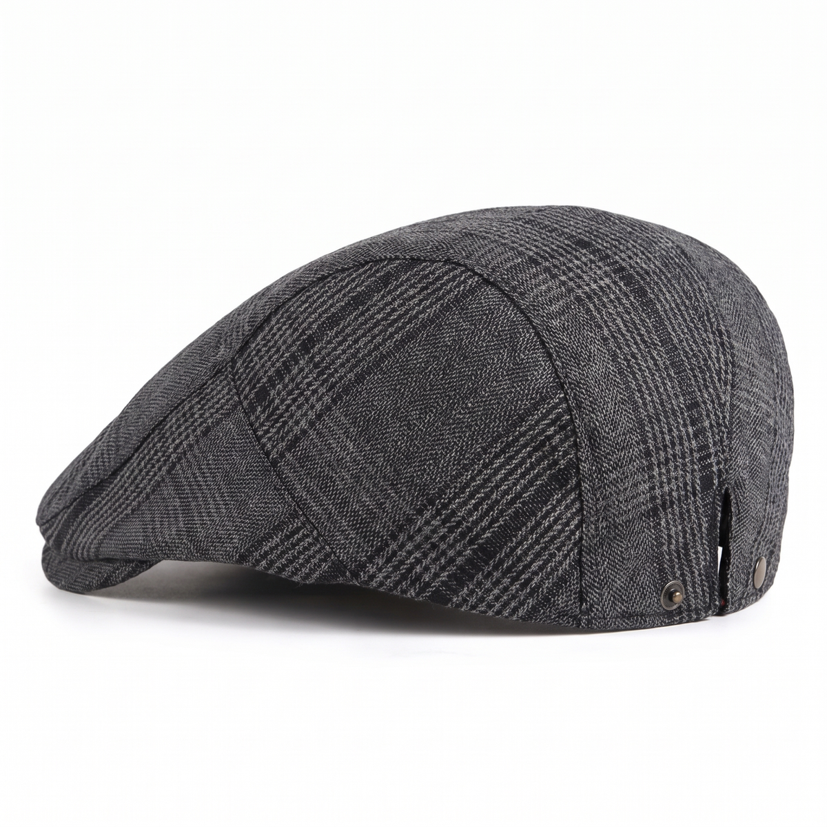 Check flat cap in cotton — CLITHEROE