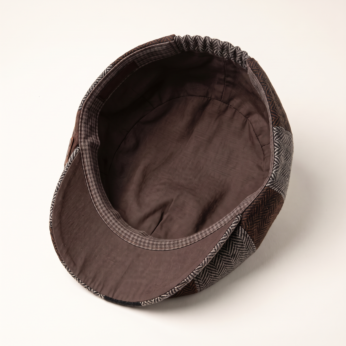 Patchwork newsboy cap in a wool blend — ILKLEY