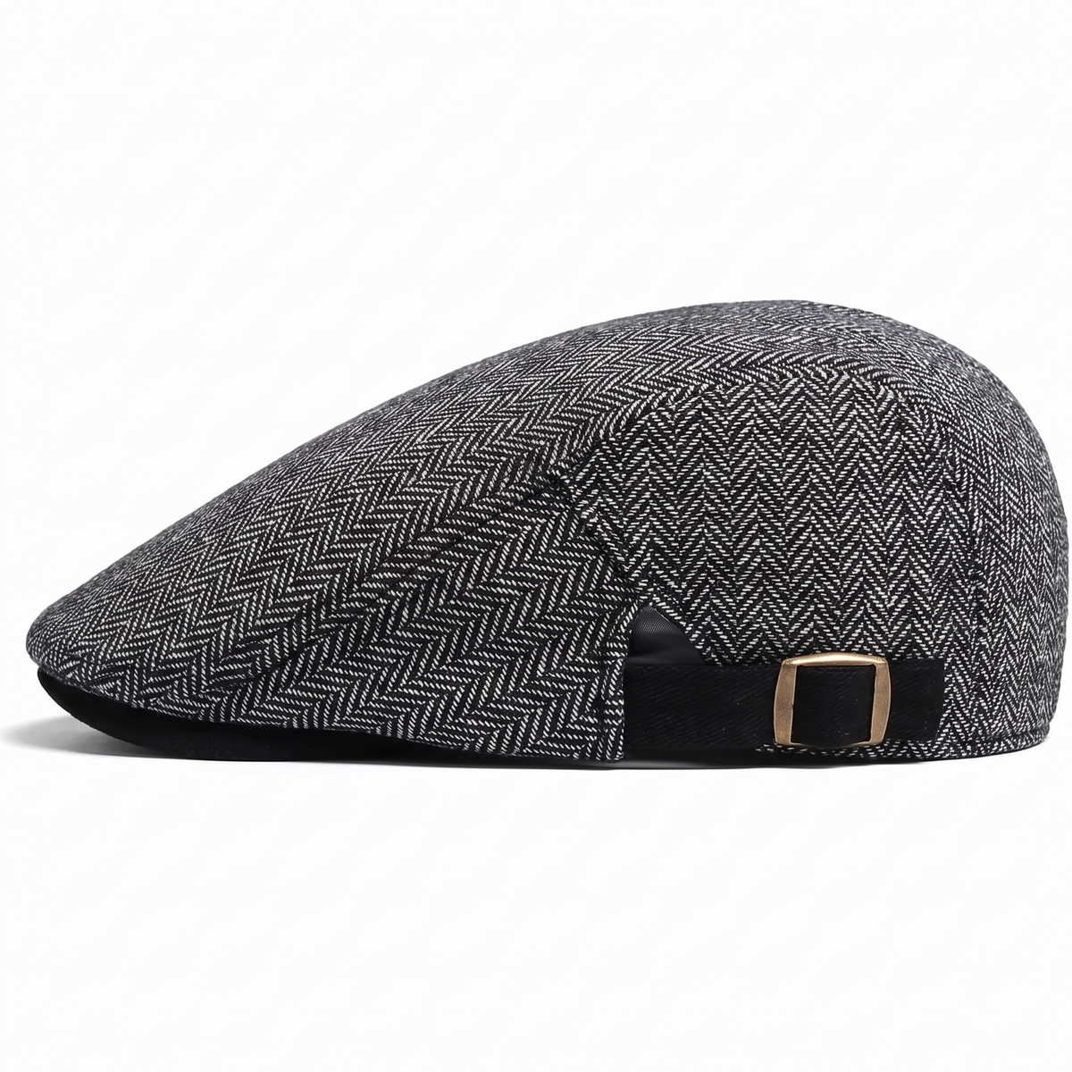 Herringbone flat cap in a wool blend — SAXMUNDHAM