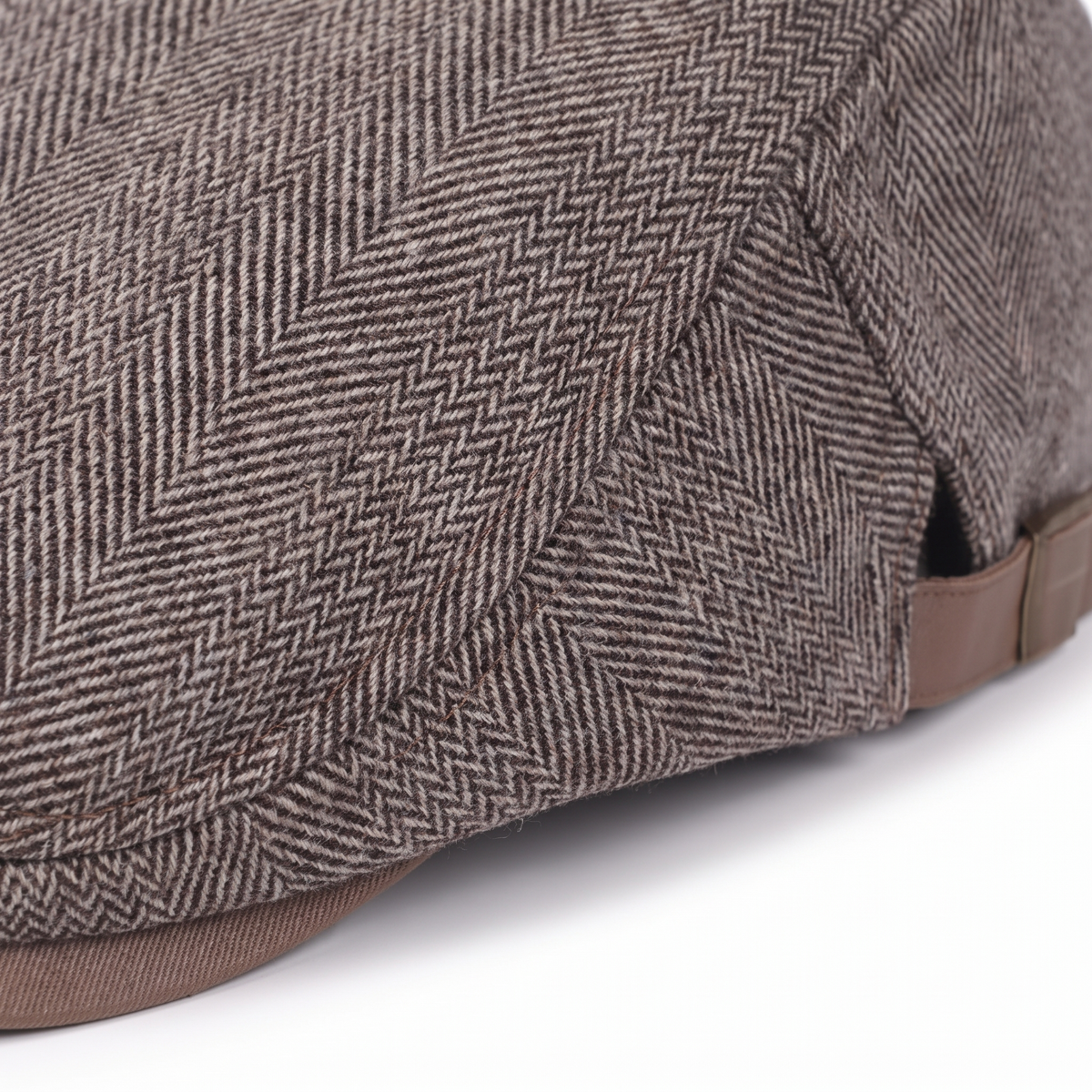 Herringbone flat cap in wool — SETTLE