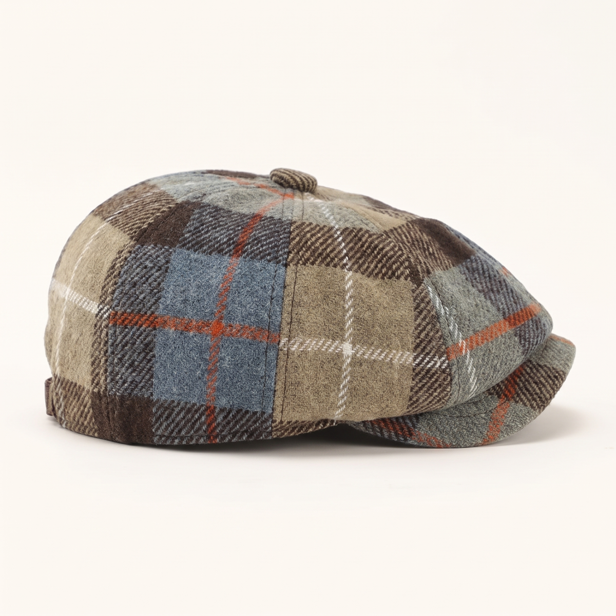 Check newsboy cap in a wool blend — CORBRIDGE