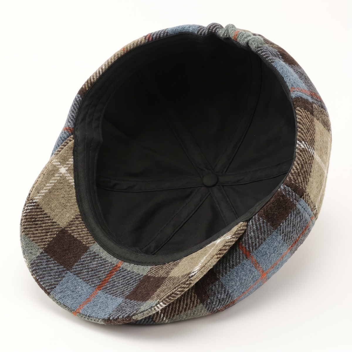 Check newsboy cap in a wool blend — CORBRIDGE