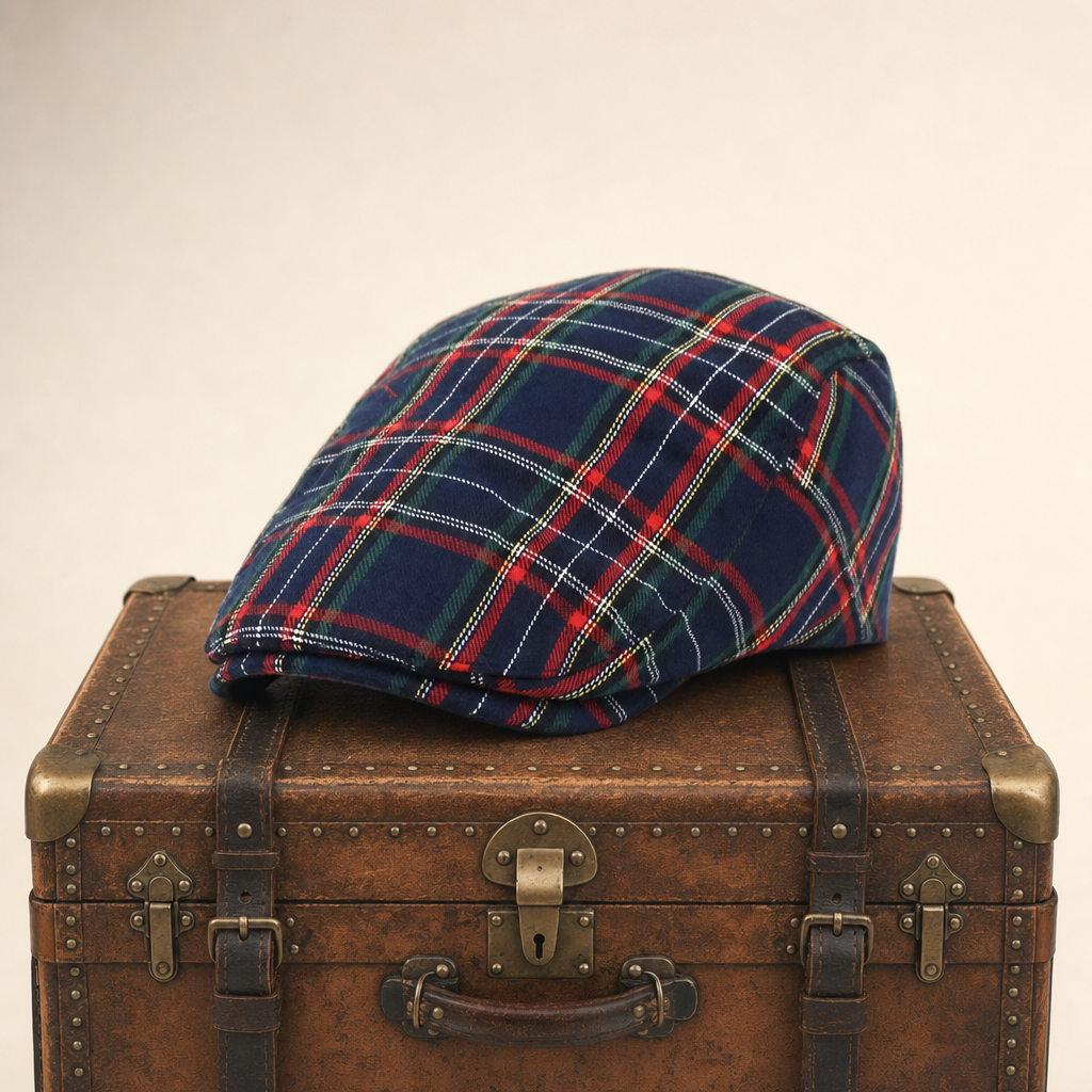 Check flat cap in a wool blend — ASHBURTON