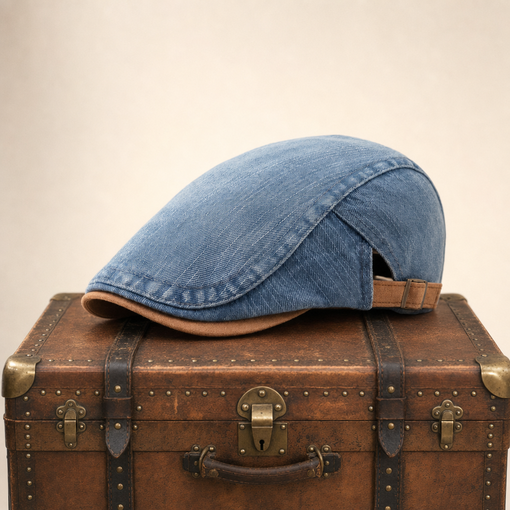 Flat cap in denim — FOWEY