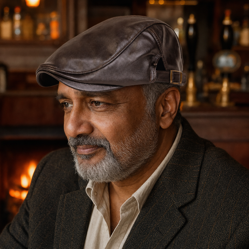 Driver cap in leather — FAKENHAM