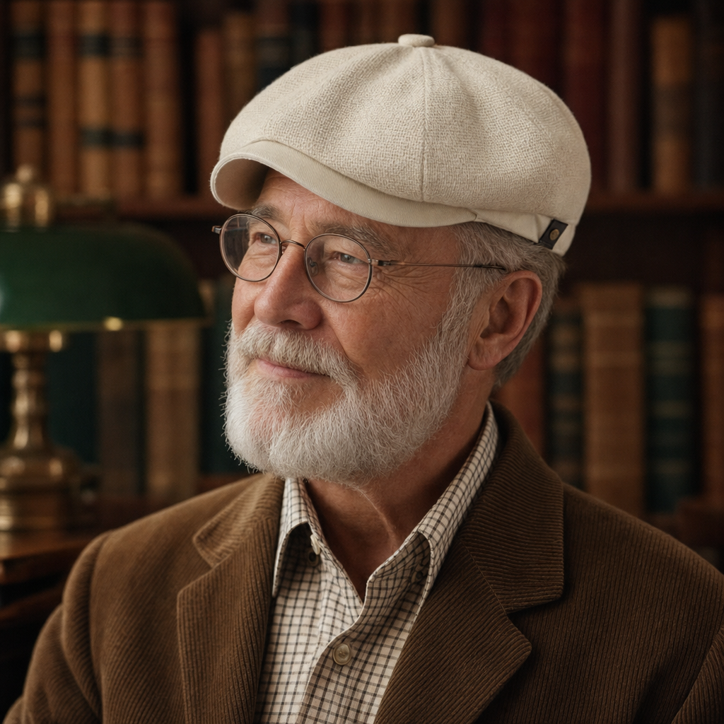 Flat cap in linen — MALMESBURY