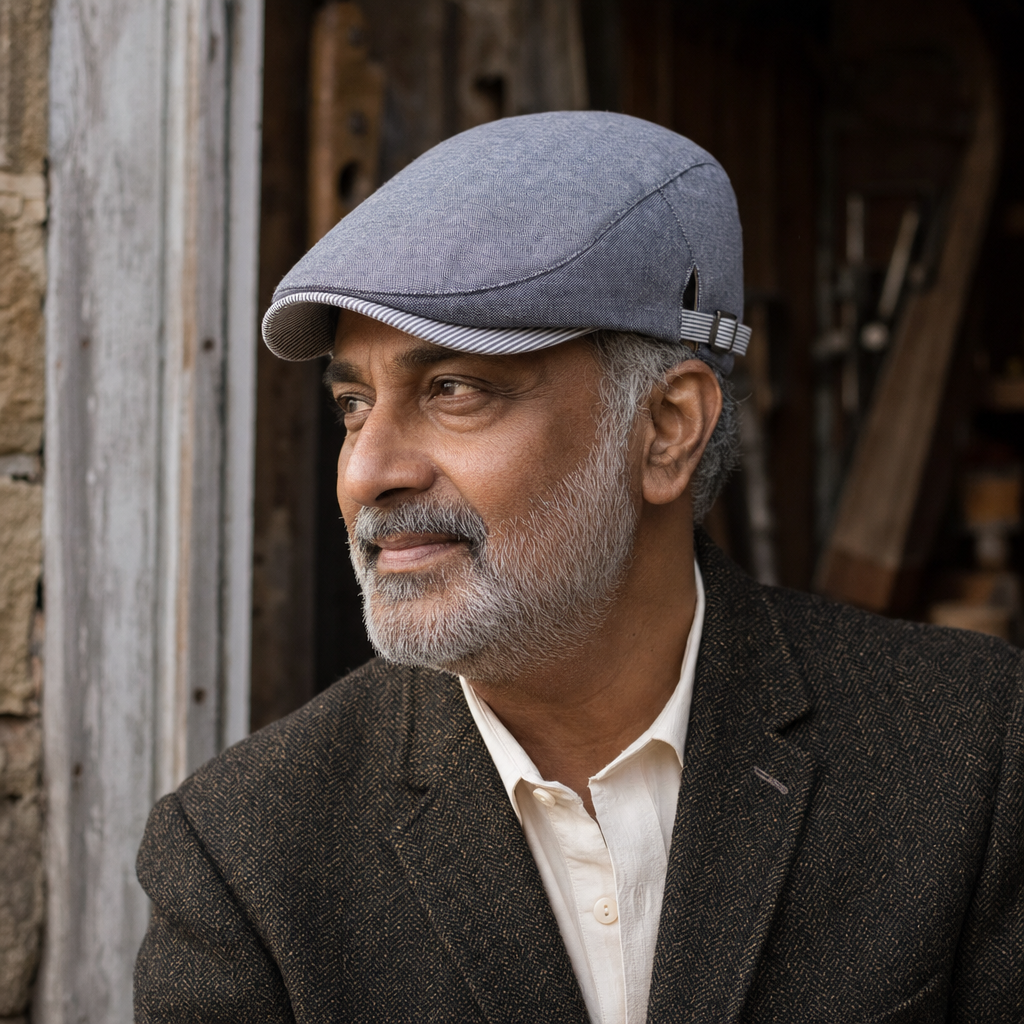 Flat cap in a linen blend — BANCHORY