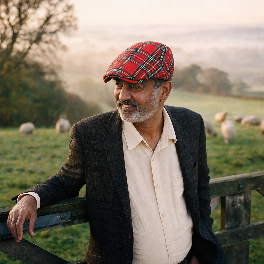 Check flat cap in a wool blend — ASHBURTON