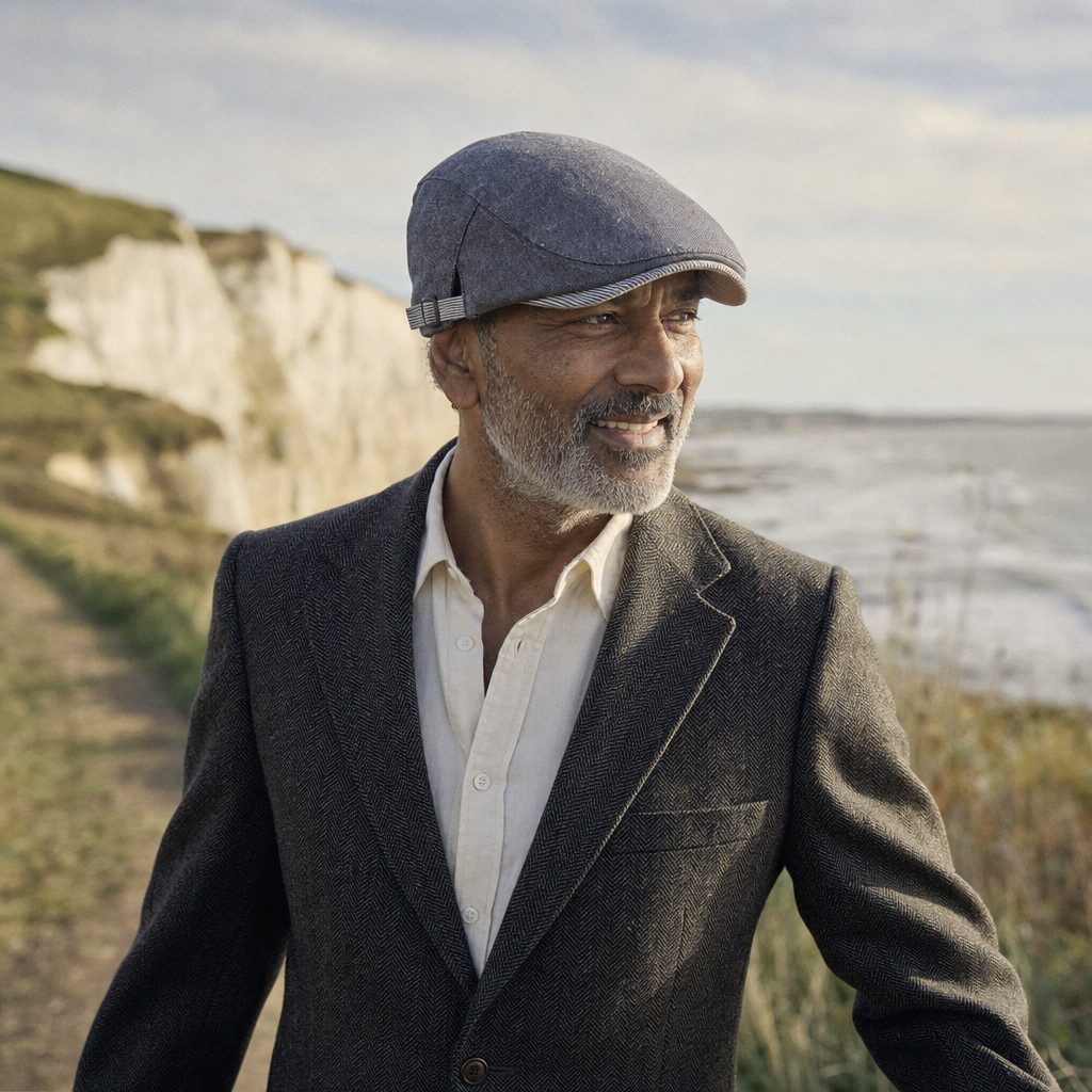 Flat cap in a linen blend — BANCHORY