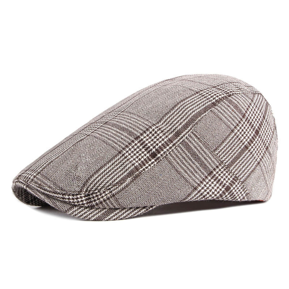Check flat cap in cotton — CLITHEROE