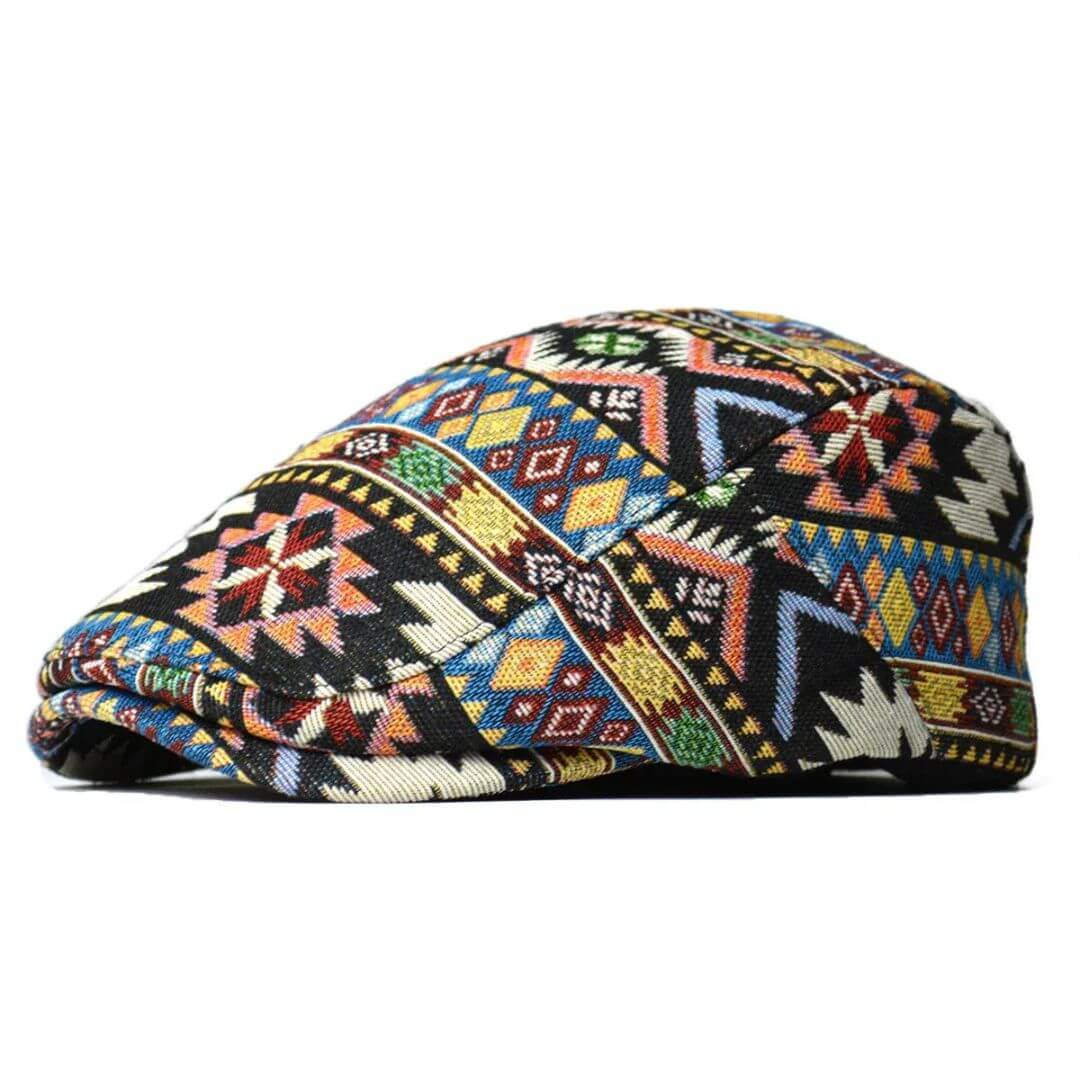 Check flat cap in cotton — ASHBOURNE