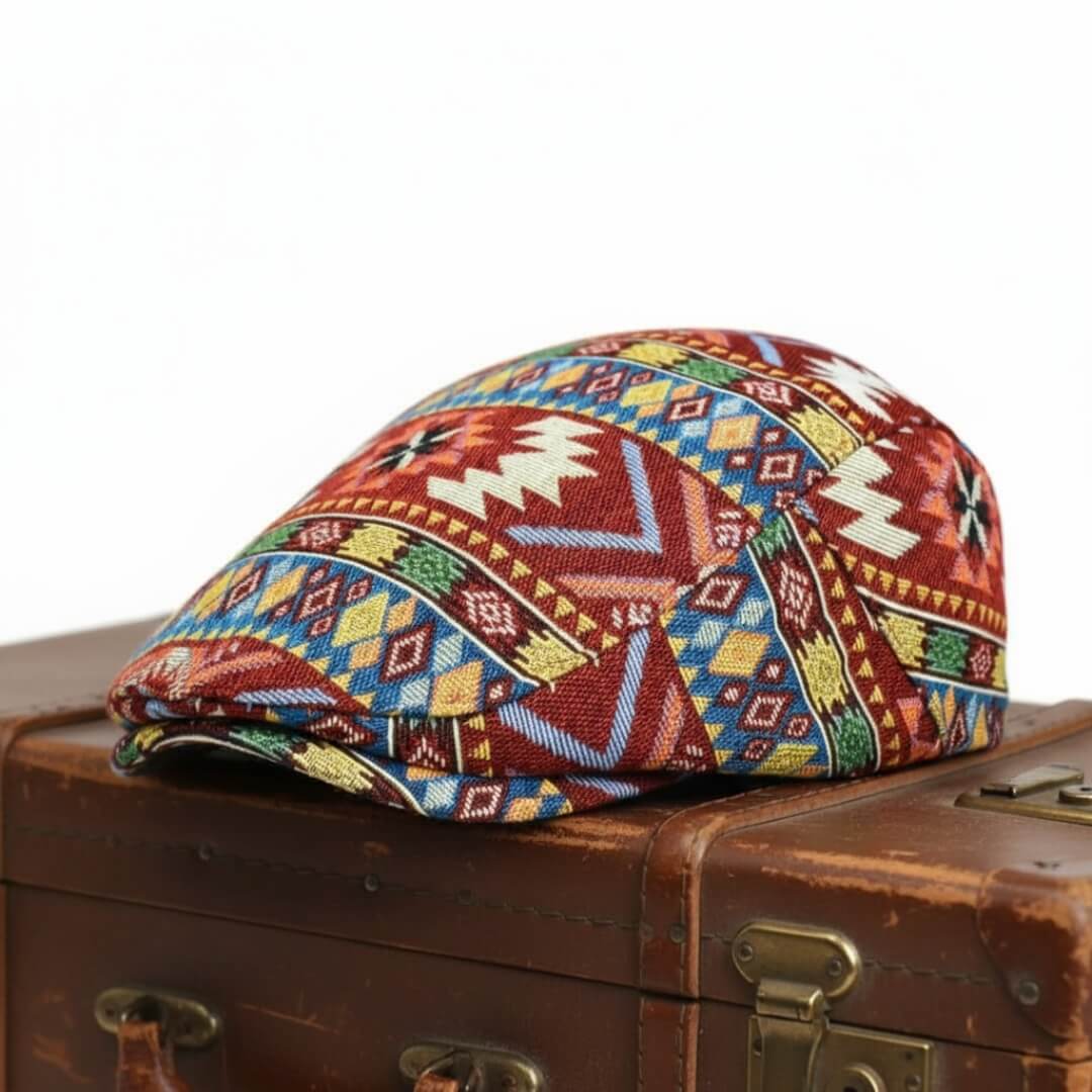Check flat cap in cotton — ASHBOURNE