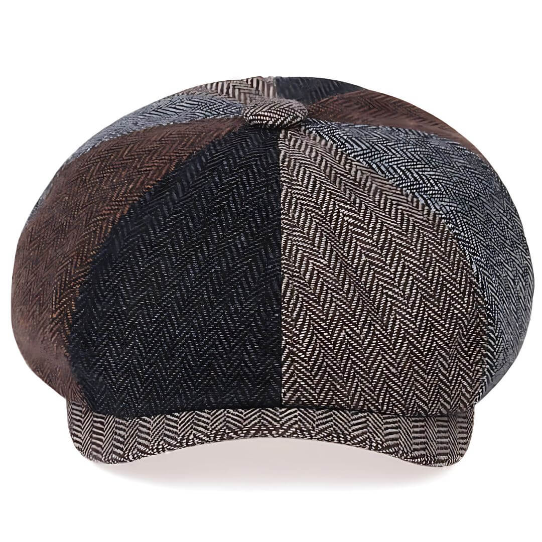 Patchwork newsboy cap in a wool blend — ILKLEY