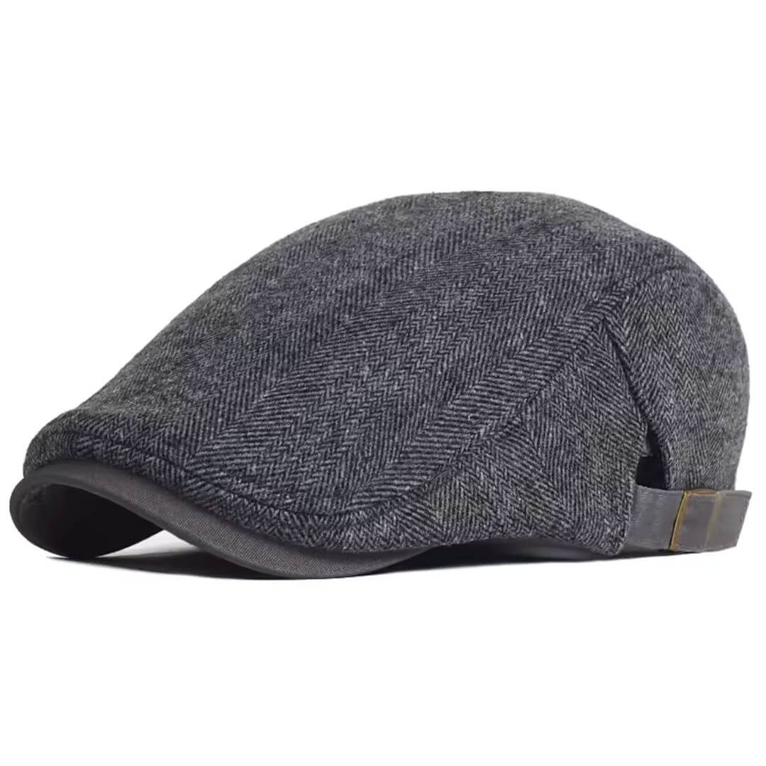 Herringbone flat cap in wool — SETTLE