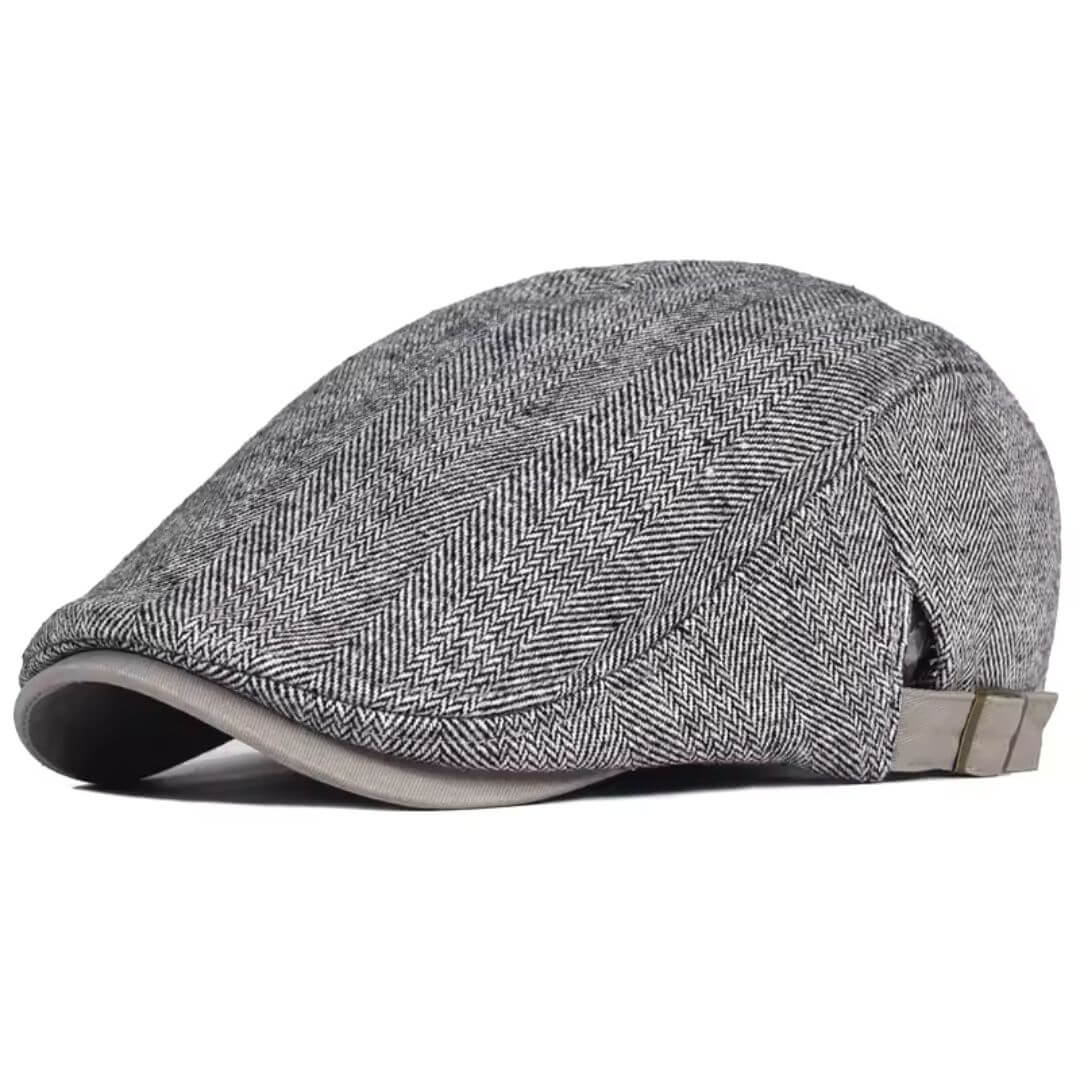 Herringbone flat cap in wool — SETTLE