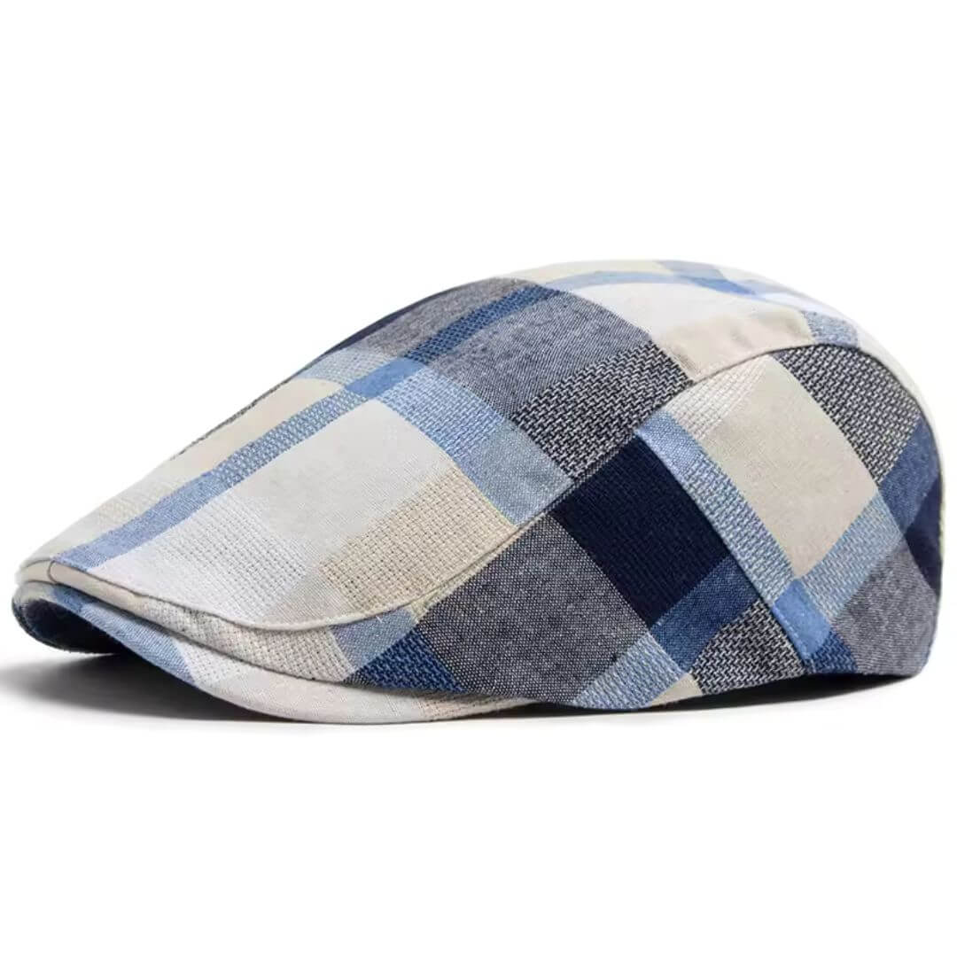 Patchwork flat cap in cotton — NARBERTH