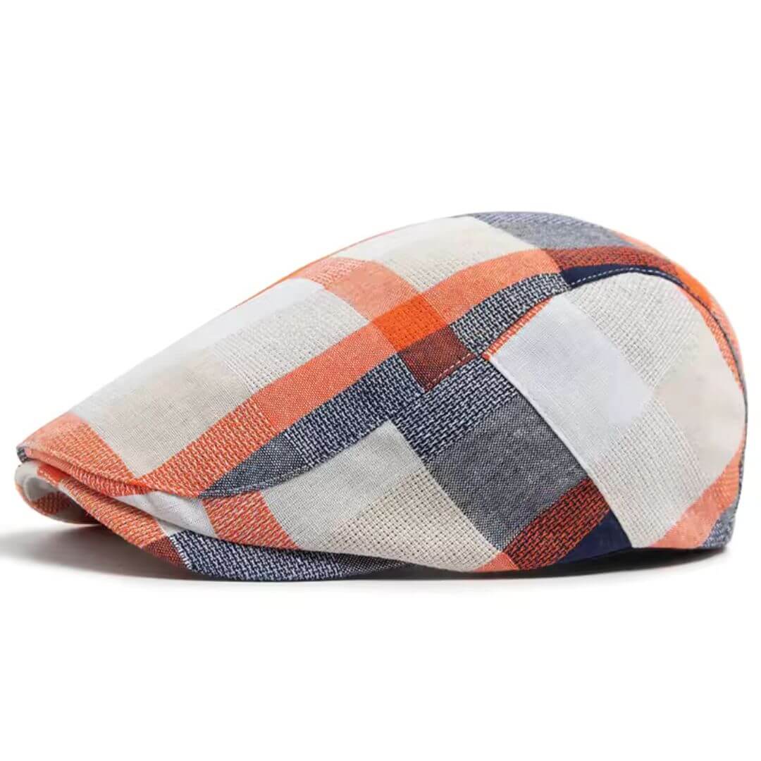 Patchwork flat cap in cotton — NARBERTH