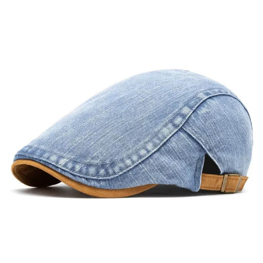 Flat cap in denim — RUTHIN