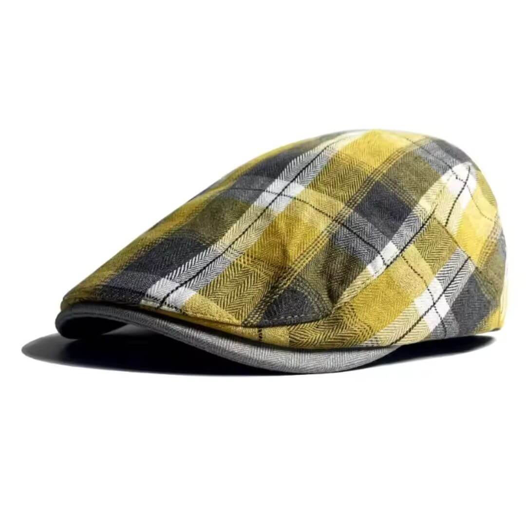 Check flat cap in cotton — KIRKHAM
