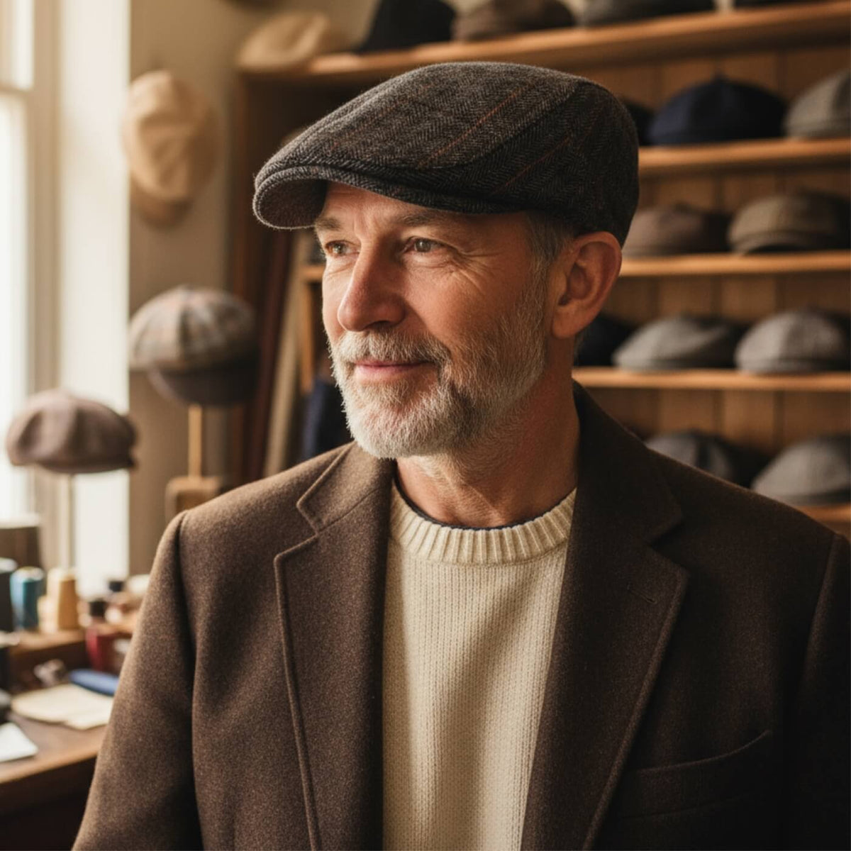 Flat cap in a wool blend — MASHAM