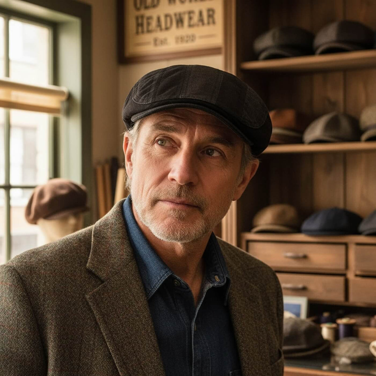 Flat cap in cotton — DRIFFIELD