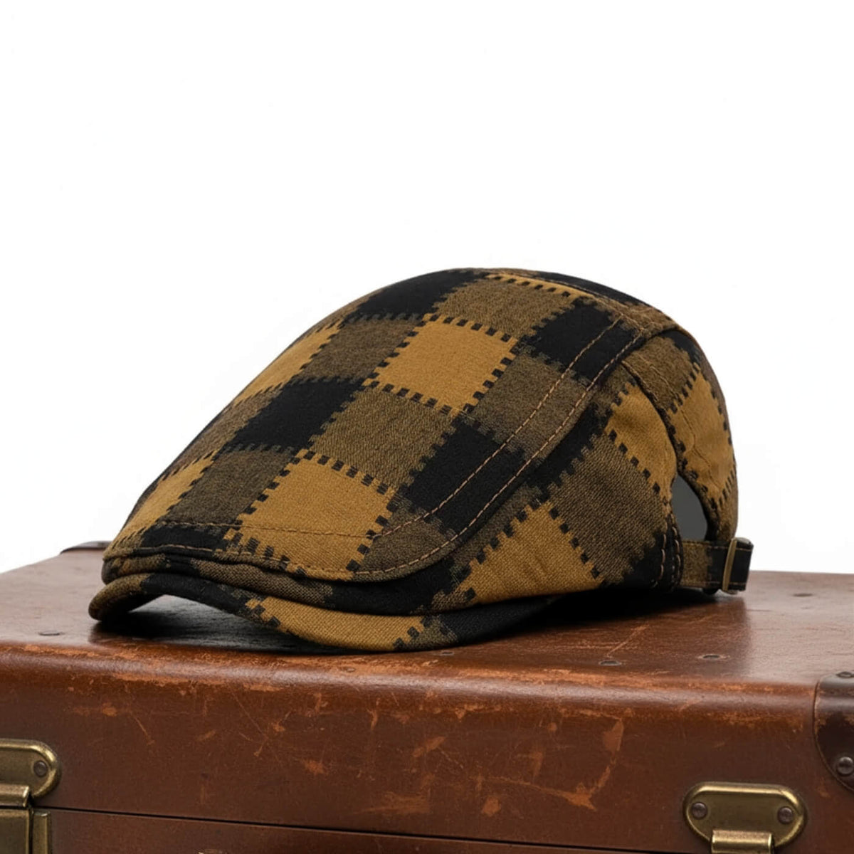 Check flat cap in cotton — AMBLE