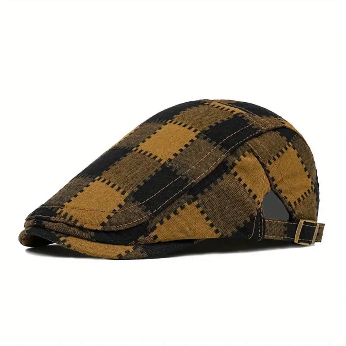 Check flat cap in cotton — AMBLE
