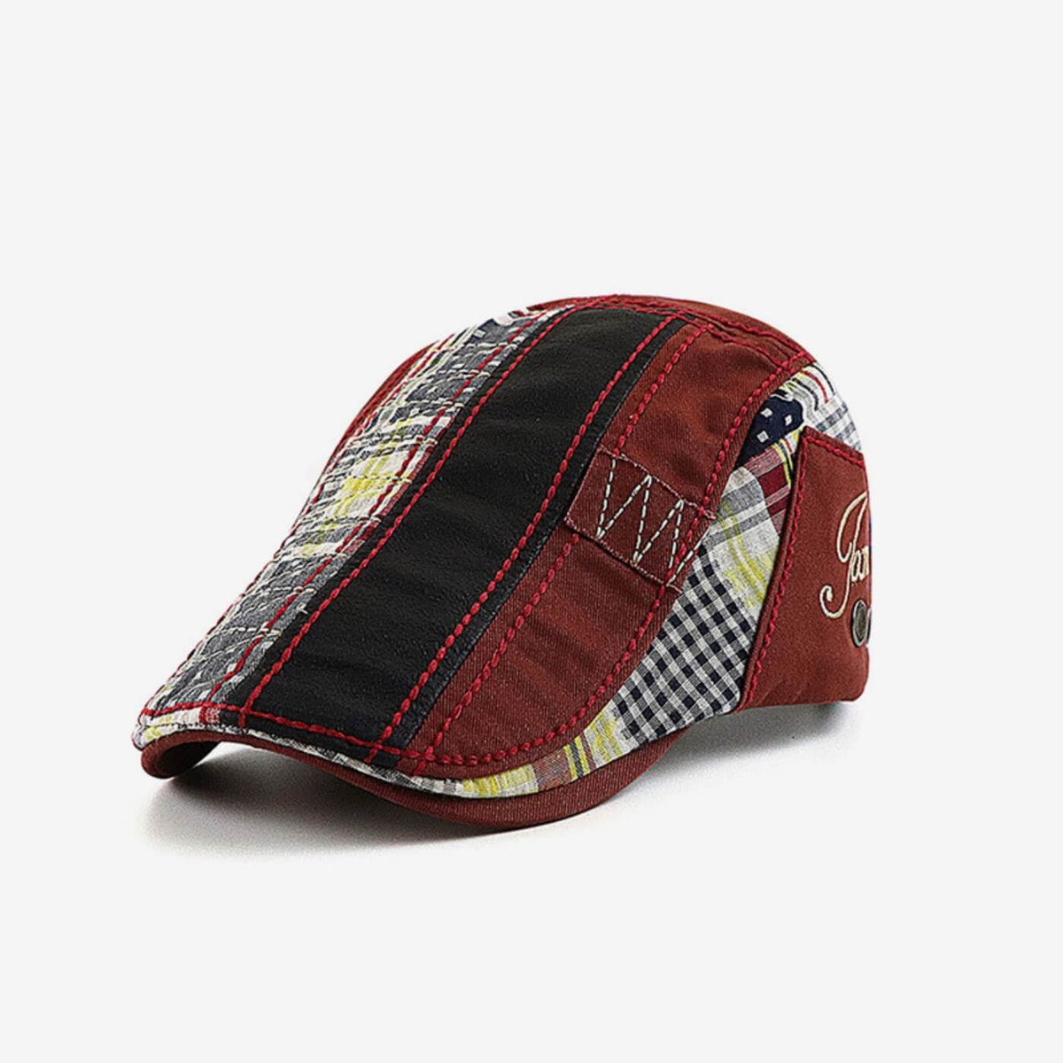 Patchwork flat cap in cotton — MATLOCK