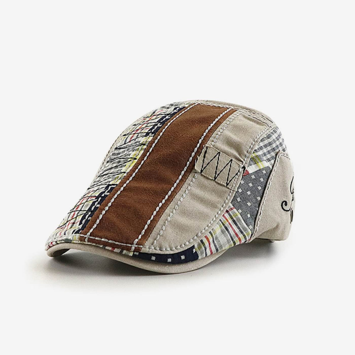 Patchwork flat cap in cotton — MATLOCK