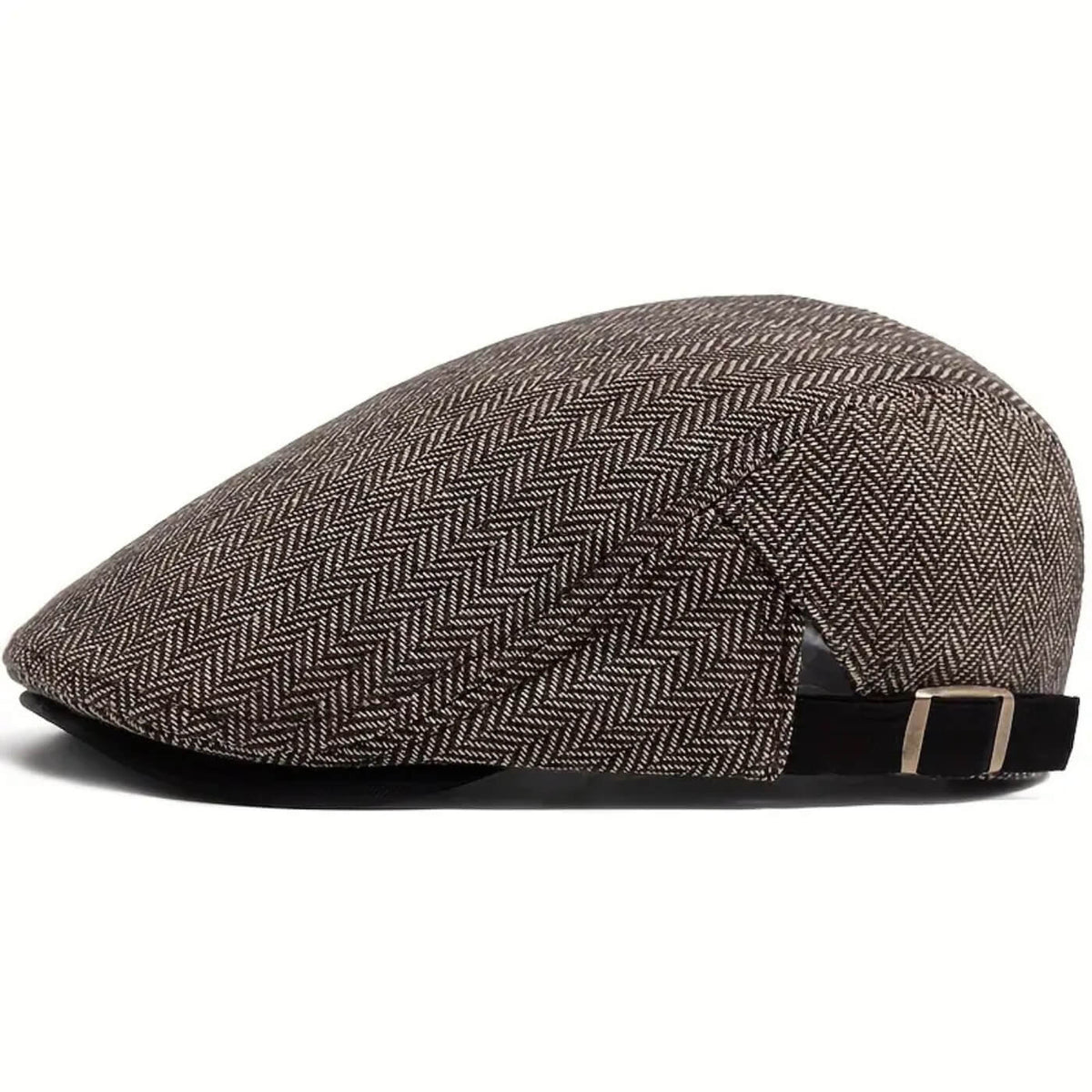 Herringbone flat cap in a wool blend — SAXMUNDHAM