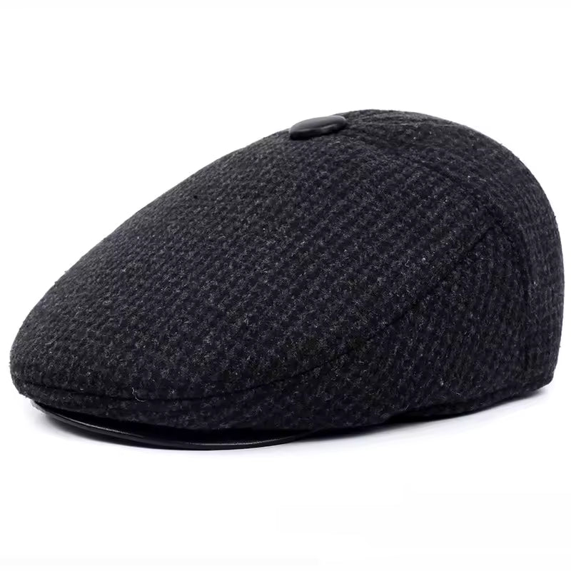 Driver cap with ear flaps in wool — OTLEY