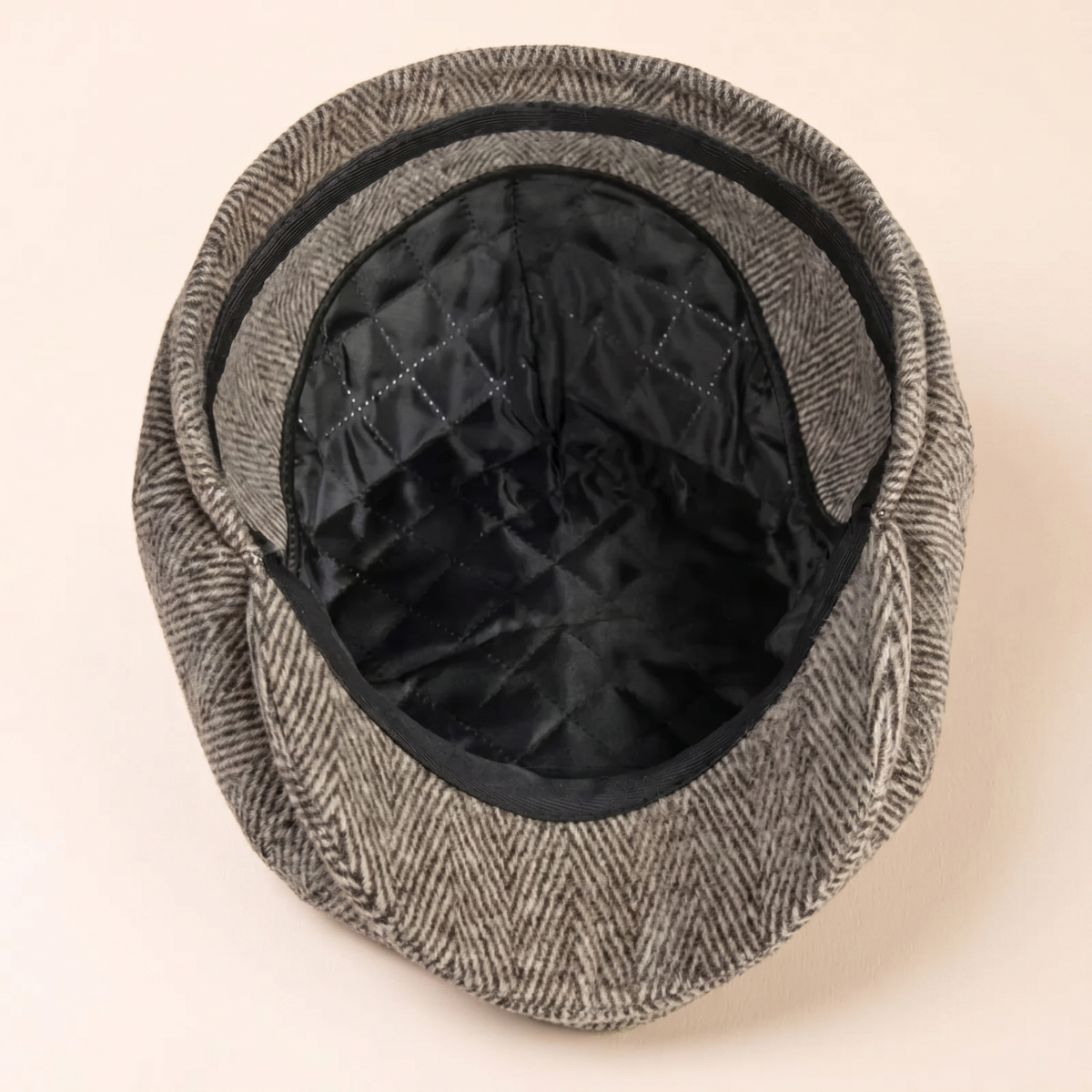 Herringbone driver cap with ear flaps in wool — CLARE