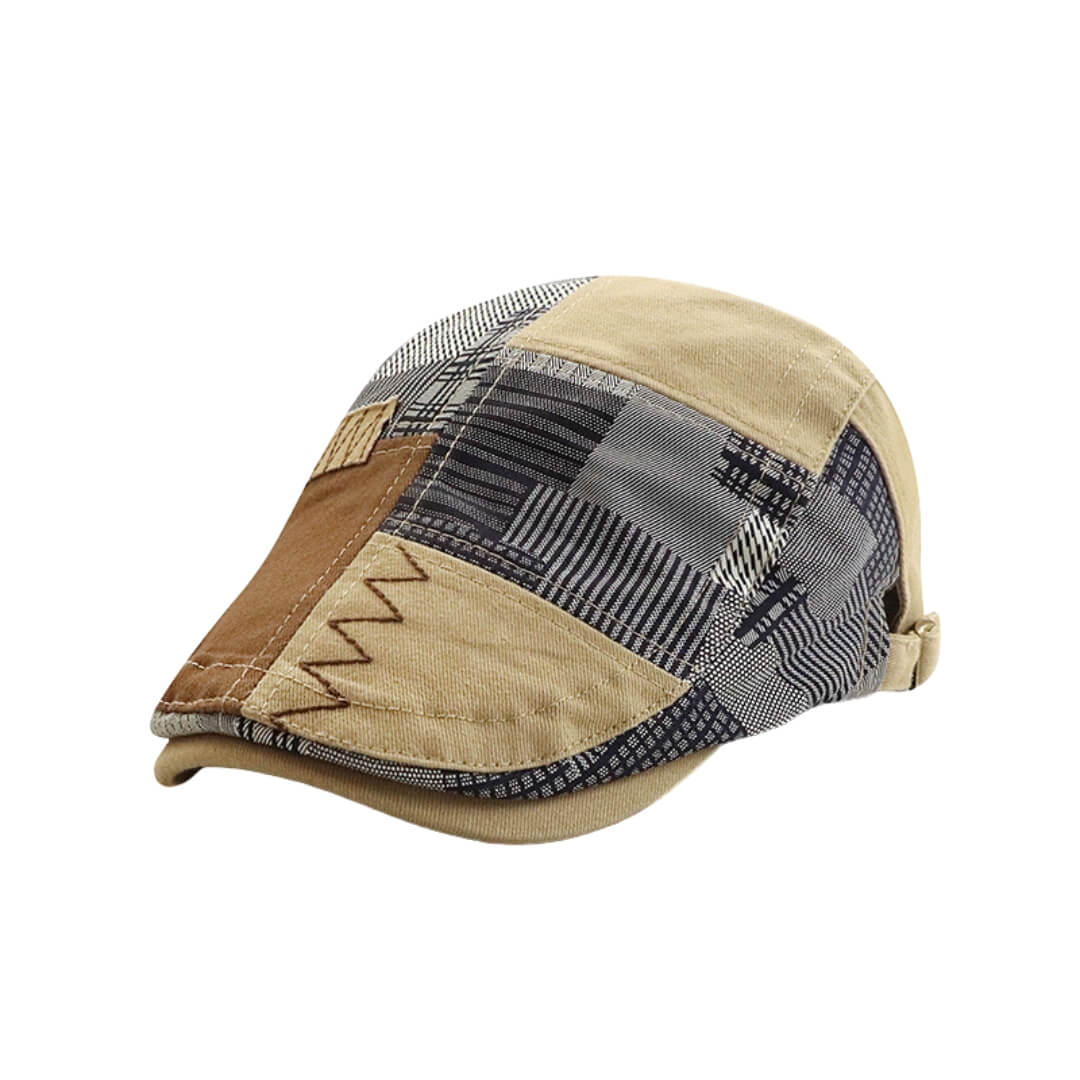Patchwork flat cap in cotton — TENBY