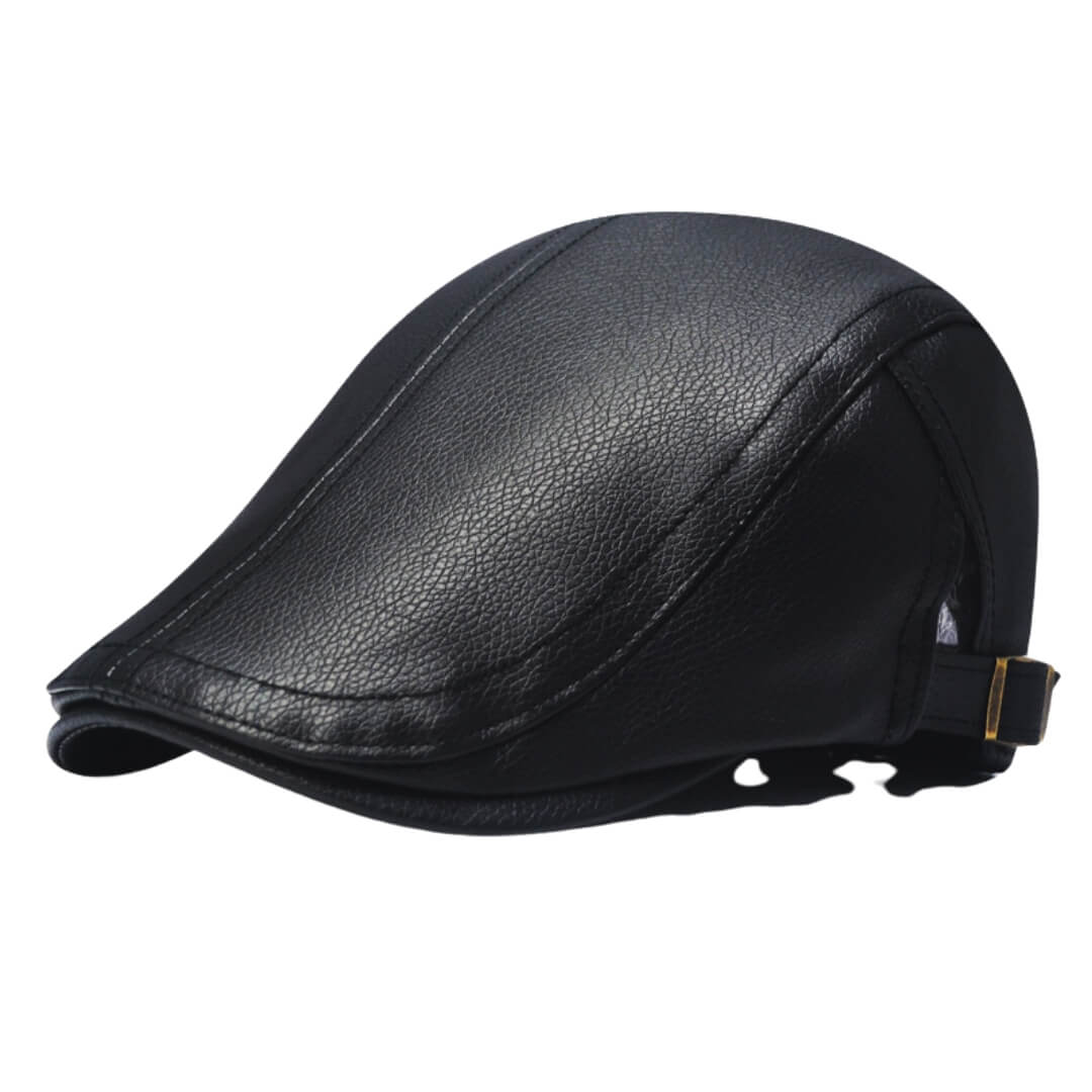 Flat cap in leather — FRAMLINGHAM