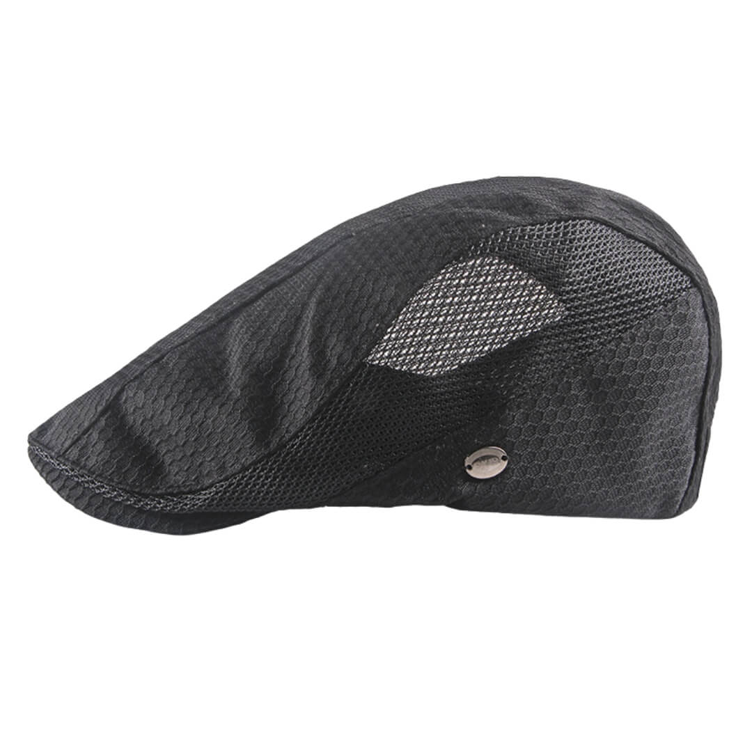 Windowpane flat cap in acrylic — ARUNDEL