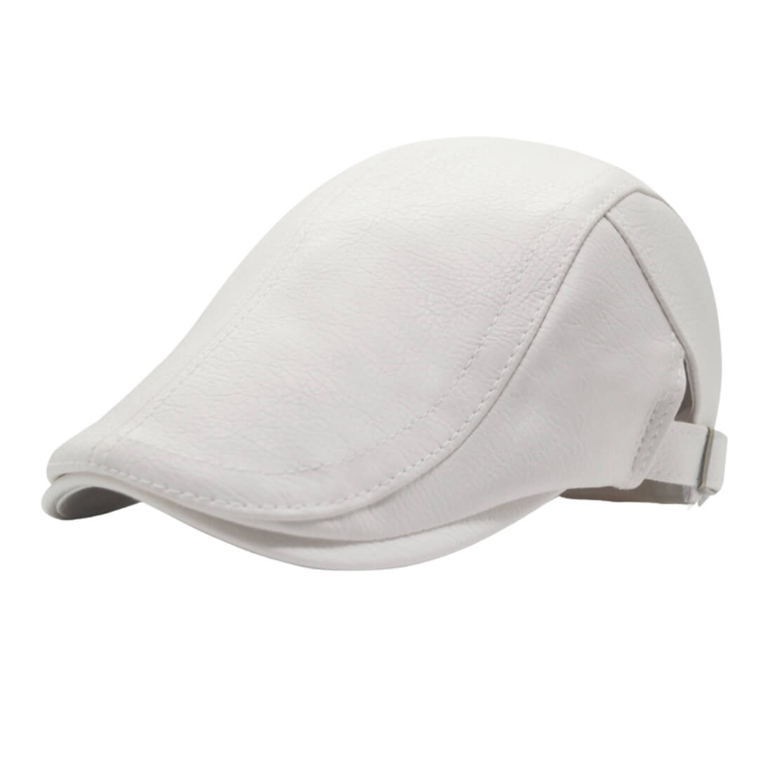 Flat cap in leather — FRAMLINGHAM
