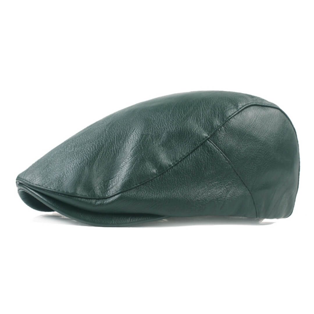 Flat cap in leather — LAVENHAM