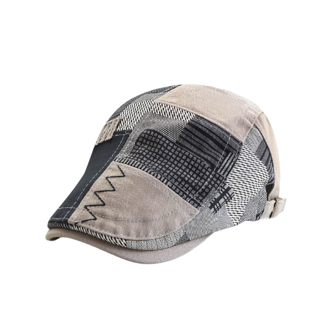 Patchwork flat cap in cotton — TENBY