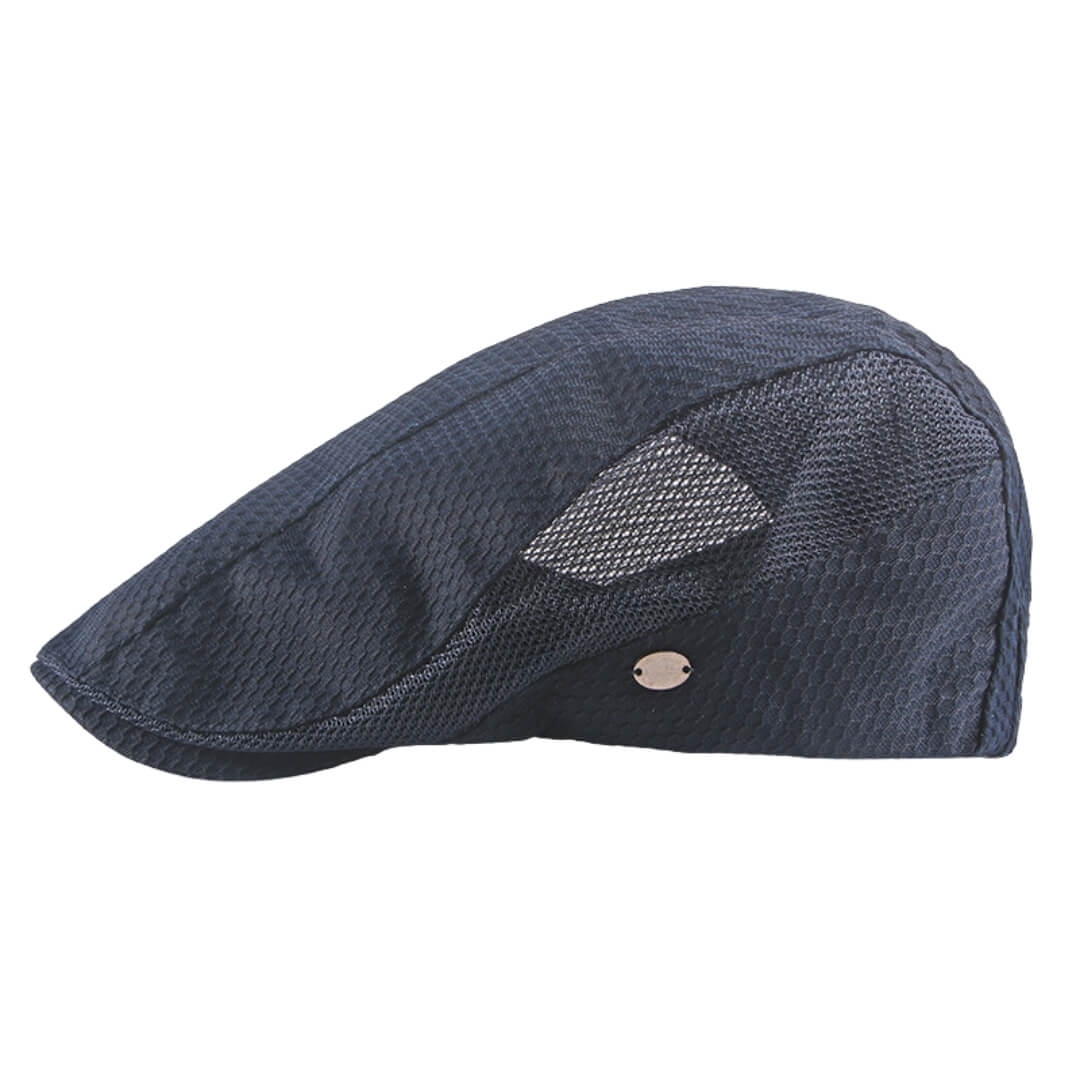 Windowpane flat cap in acrylic — ARUNDEL