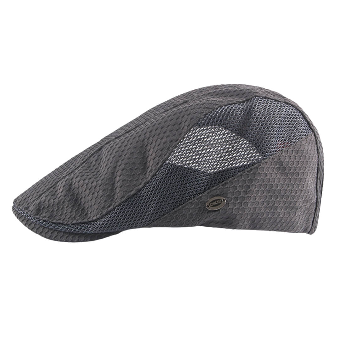 Windowpane flat cap in acrylic — ARUNDEL