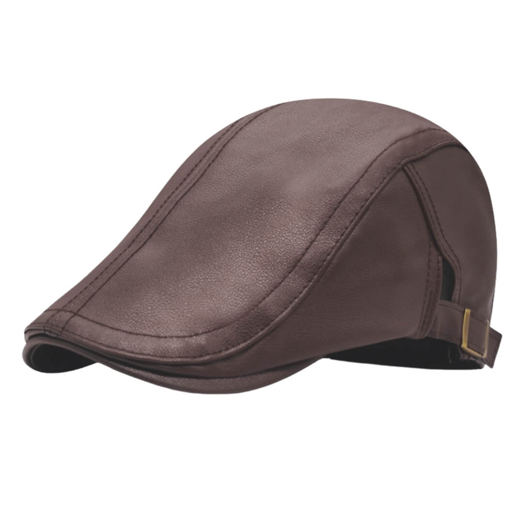 Flat cap in leather — FRAMLINGHAM