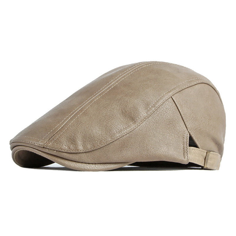 Flat cap in leather — BLANDFORD