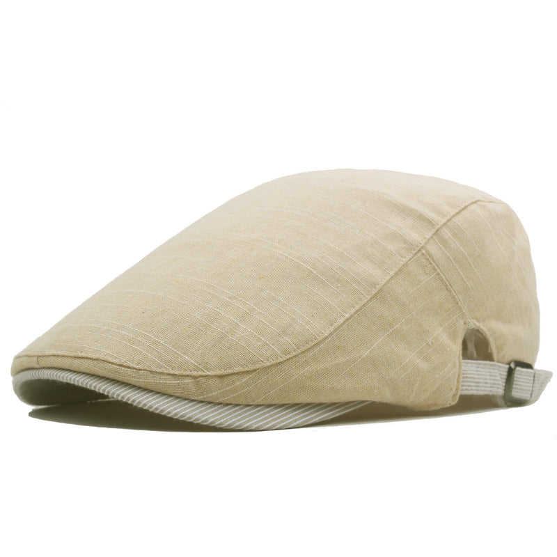 Flat cap in a linen blend — HUNTLY