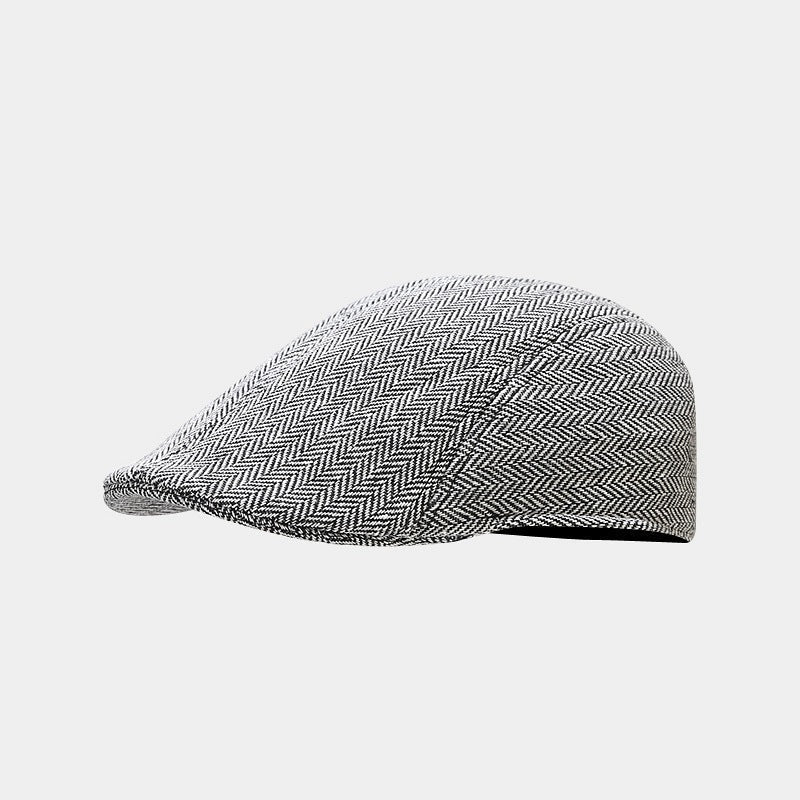 Herringbone driver cap in wool — CREWKERNE